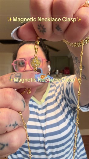 The magnetic clasp you didn’t know you needed! #magneticclasp #hacks #hacksandtips #jewelrytiktok #pressonnail