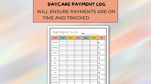 Daycare Payment Log, Daycare Forms, in Home Daycare Payment Record, Childcare Tuition Log, Daycare Tax Preparation - Etsy