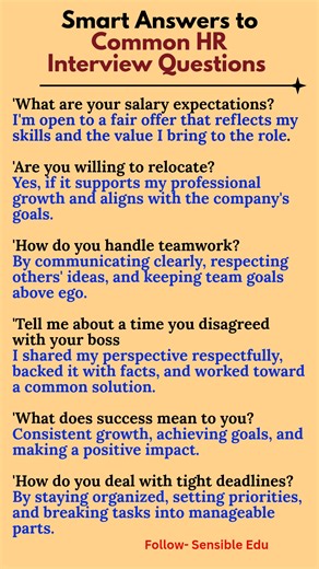 8.3K views · 31 reactions | #exploremore #interviewquestions #englishlearners #interviewtips #learnenglishdaily | Sensible Edu | Facebook