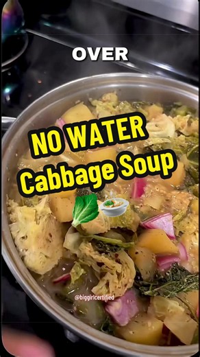 NO-WATER Magic * Cabbage Soup | Soup that's nourishing and healing in every single way. 2 carrots 2 small onions Half of a large Napa cabbage 1-2 large knobs of ginger 8-10 cloves of garlic 4 scallions Handful of chives 1 stalk celery and leaves 1 turmeric Seasoning (salt and pepper) 1/2 tsp dried herbs 1 pack of chicken breast or whole chicken #NoWaterCabbageSoup #CabbageSoup #HealthyRecipes #nonicheneighborhood #FoodieTikTok