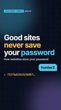 How Websites Store Your Password (They Don't) 🔑 #shorts