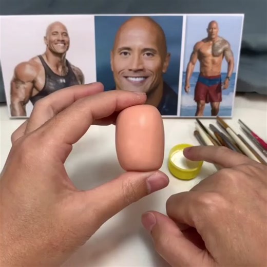 Dwayne Johnson, the Rock made from polymer clay. Part 2 with full body coming soon #polymerclay