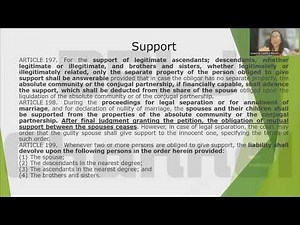 Family Code - Support