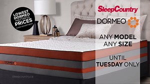 All Dormeo Mattresses are at their lowest advertised price ever; any model, any size! But only until Tuesday. | Sleep Country Canada