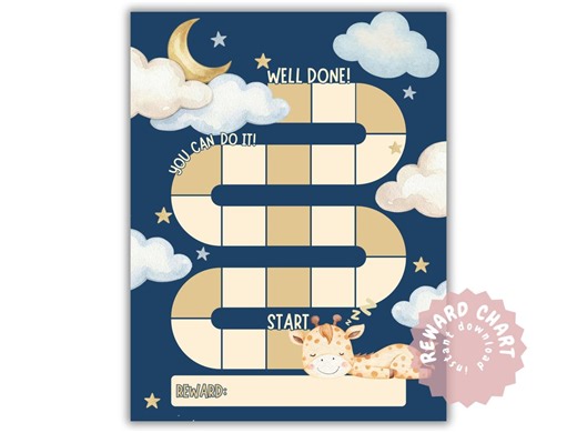 Bedtime Routine Chart for Kids | Moon and Stars Printable Reward Chart - Etsy UK