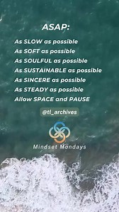 ASAP doesn’t have to mean rushing. What if it meant moving slow, soft, soulful and sincere? Sometimes progress isn’t about speed. It’s about depth, presence and alignment. ✨ #mindsetmonday #slowdown #mindfulness #wellbeing | International Institute for Complementary Therapists (IICT)
