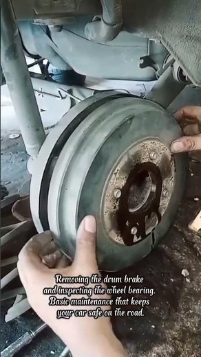 How to Remove Drum Brake and Check Wheel Bearing #mechanic #carrepair #drumbrake #automotive