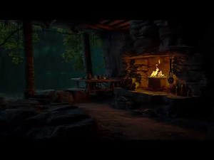 On A Rainy Day, Spend A Night At The Campsite With A Beautiful Night View | Rain Sounds, Campfire