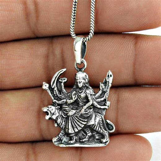 Indian Religious Pendant 925 Sterling Oxidized Silver Handmade Spiritual Jewelry - Etsy