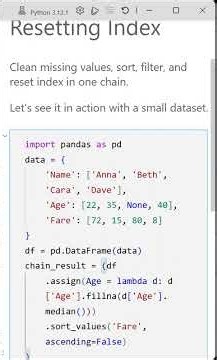 05 Chaining Data Cleaning and Index Reset in Pandas