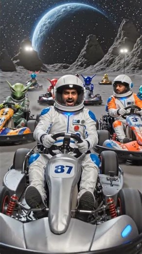 Car racing between man and alien. 🤯😈🏎️ #shortsfeed #alien #cartoonvideo #short #funny #carracing