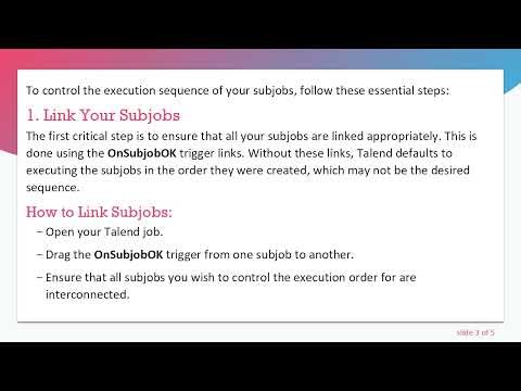 Mastering Talend: How to Set the Order of Execution for Your Subjobs