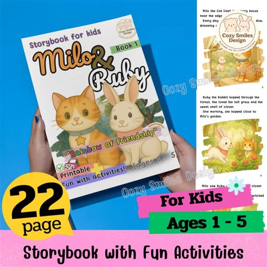 Milo and Ruby: Rainbow of Friendship | Storybook with Fun Activities | Printable