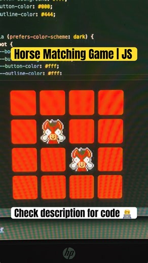 Horse Matching Game #htmlcss #gaming #shorts