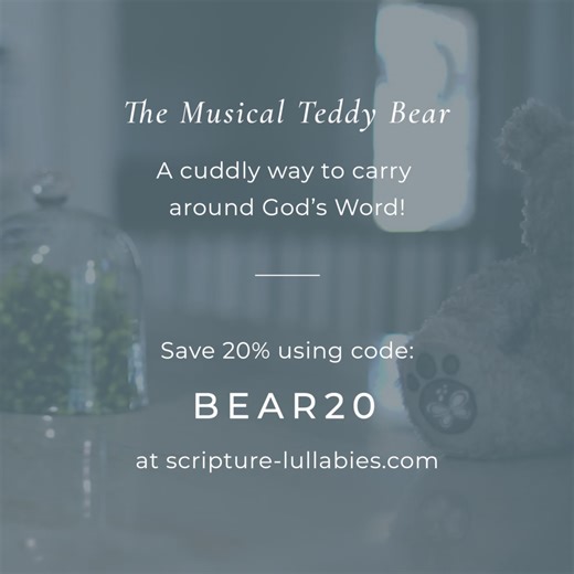 8.1K reactions · 1K shares | Save 20% on our best-selling Musical Teddy Bear!  Introducing a powerful (and cuddly!) way to memorize Scripture. ✝️ Code BEAR20 | Scripture Lullabies | Facebook