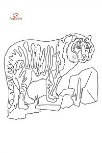 Coloring Page - A Tiger is on a Hun ♥ Online and Print for Free!