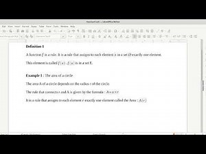 Calculus 101 video 2 : Example of a function 1