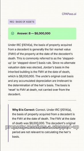 REG: Basis of Assets — Inherited Property Stepped-Up Basis Explained