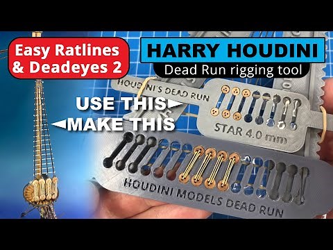 EASY DEADEYE RIG using Houdinis Dead Run and Rat Harp Combo for rigging scale model sailing ships