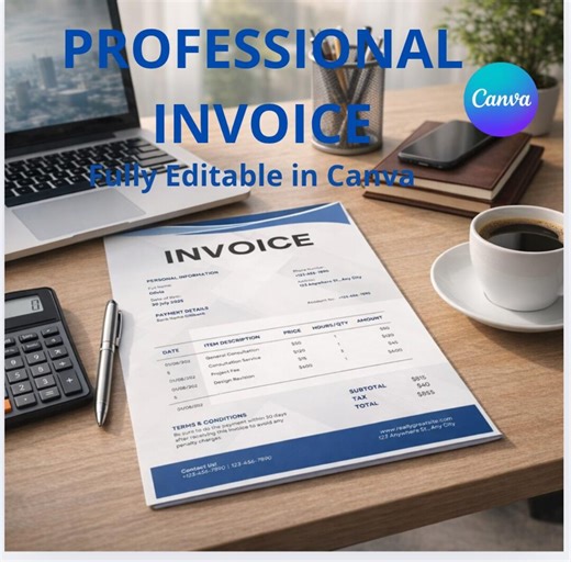 Realtor Invoice Template, Modern Business Stationery (canva Editable) - Etsy
