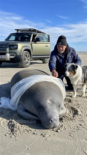 Australian Shepherd and Owner Rescue Manatee From Plastic! #rescue #animals #pets | Team Stories