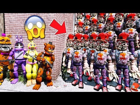 Meet the 1000+ Nightmare RedHatter Animatronic Army! (GTA 5 Mods FNAF RedHatter)