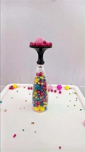 ASMR Falling Pink & Yellow Bead Tower #reversebeads #beadstowersatisfying