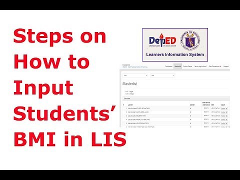 Steps on How to Input Students' BMI in LIS