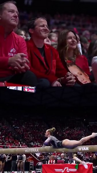 1.1M views · 10K reactions | Abby Paulson's parents' reactions to her perfect 10 on senior day 凉❤️ (via Utah Gymnastics) | espnW | Facebook