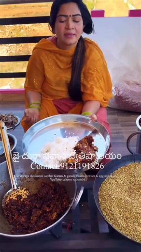 Sathakshi Cherry on Instagram: "1 year storaga cheskunne sambar Karam & garam masala powder & egg nalla karam fry YouTube :cherry sathakshi"
