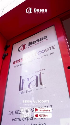 Déploiement de l’initiative «Bessa à l’écoute» à la Résidence IRAT : parce que vos besoins, vos suggestions et vos retours comptent. ✅ Grâce à une présence de proximité sur le terrain et des outils digitaux performants, nous réaffirmons notre volonté à construire une relation fondée sur la confiance, l’écoute et la qualité. #fyp #pourtoi #bessapromotion #algeria #algerie🇩🇿 #dz #foryou #alger #france🇫🇷 #canada🇨🇦 #algerie