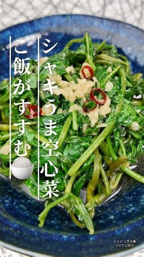 シャキシャキ空心菜のガーリック炒め #簡単レシピ #節約レシピ #おうちごはん #空芯菜 #中華料理 #cooking #今日の晩ごはん #料理 #自炊