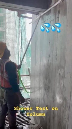 Shower Test on Column 💦 | To check Gaps filled or Not? #construction