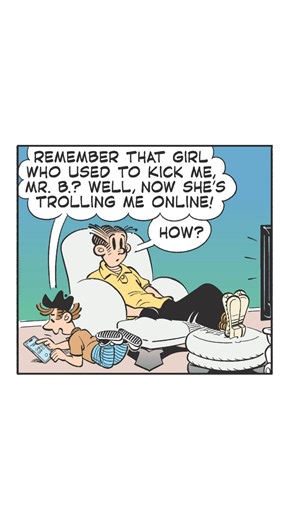 Blondie Comics on Instagram: "Passing notes in class ➡️ getting trolled online📱 Some things change… but Blondie’s eye-roll of reason? Timeless. ❤️ Tag a friend who always finds themselves in the middle of the drama. 👀👇 #BlondieComics #Dagwood #ComicStrip #ClassicComics #DailyComics #CartoonHumor #ComicsOfInstagram #FunnyComics #RelatableHumor #TechTrouble #DigitalDrama #ScreenTime #OnlineLife #AppFails #ComicCommunity #CartoonLife #ComicCollectors #PopCultureComics #Retro