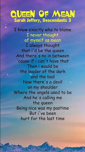 Sarah Jeffery, Descendants 3 - Queen of Mean (Lyrics) #shorts