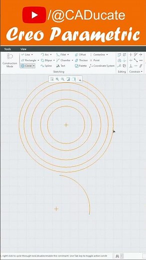 🖱️ Concentric Circles Mastery in Creo Parametric Sketch Mode 🎯