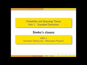 #MA3303 - Memory- less Property of Geometric Distribution