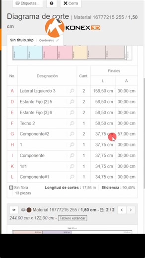 Konex | CURSOS ONLINE DISEÑO on Instagram: "👉 https://hotm.art/whatsappKonex3D Aprende a Diseñar para sacar el Despiece y mandarlo a corte paso a paso desde cero. Ve al link para hablar por whatsapp #design #furniture #entrepreneur"