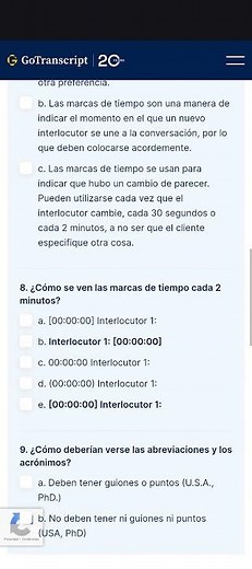 GoTranscript - Respuestas en Español (Marzo 22)