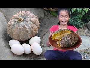 Yummy Cooking duck eggs in pumpkin for food - Eggs duck recipe with pumpkin for Eating delicious #76