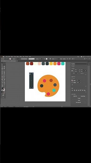 📢 How To Draw A Paint Palette Icon. #illustrator #howtodraw #drawing