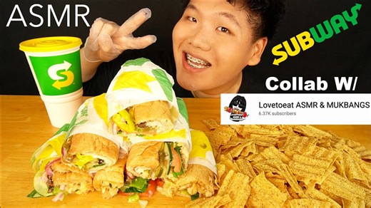 ASMR Subway Footlongs Collab With LoveToEat ASMR & Mukbangs (Mukbang 먹방) ~Voice Reveal~
