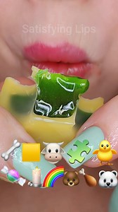 2M views · 19K reactions | WAX CANDY CAKE POPS ASMR Satisfying Eating Emoji Challenge part 4 | Satisfying Lips | Facebook