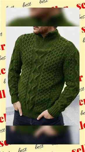 Men’s Cable Knit Turtleneck Pullover Sweater