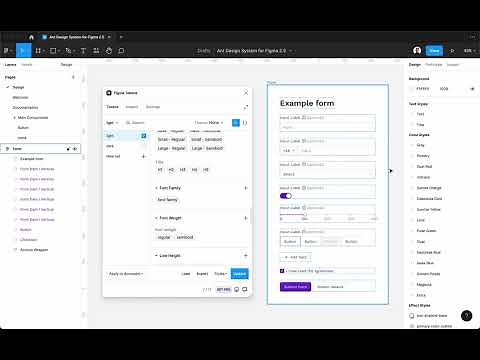 Ant Design System for Figma 2.5 - Customization with Figma Tokens plugin