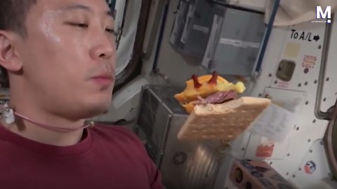 Space food! Astronaut builds floating burger aboard ISS
