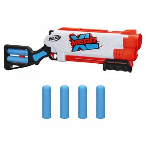 Nerf Mega XL Double Crusher Dart Blaster with 4 Mega XL Whistler Darts Kids Toys for Outdoor Summer Games Ages 8 and Up
