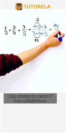 Multiply 1/3 × 2/4 × 7/5 in Just Three Steps! #Math #OperationsWithFractions