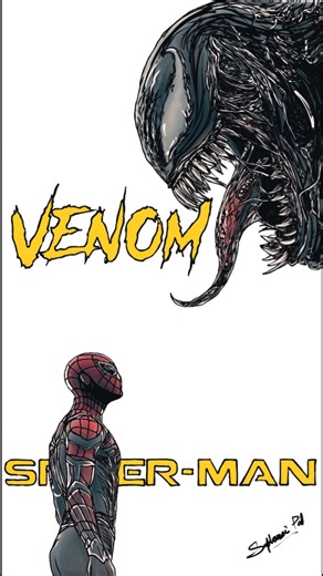 Venom vs Spider-Man Sketch 🕷️🔥 #viral #art #fyp #shorts #drawing #spiderman #venom #marvel