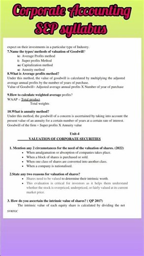 Corporate Accounting|3rd sem Bcom|2marks important questions|SEP syllabus #bcom #3rdsembcom #3rdsem